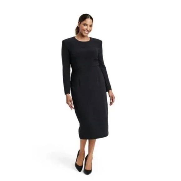 SERGIO HUDSON X TARGET BLACK SHEATH MIDI DRESS - Picture 2 of 8